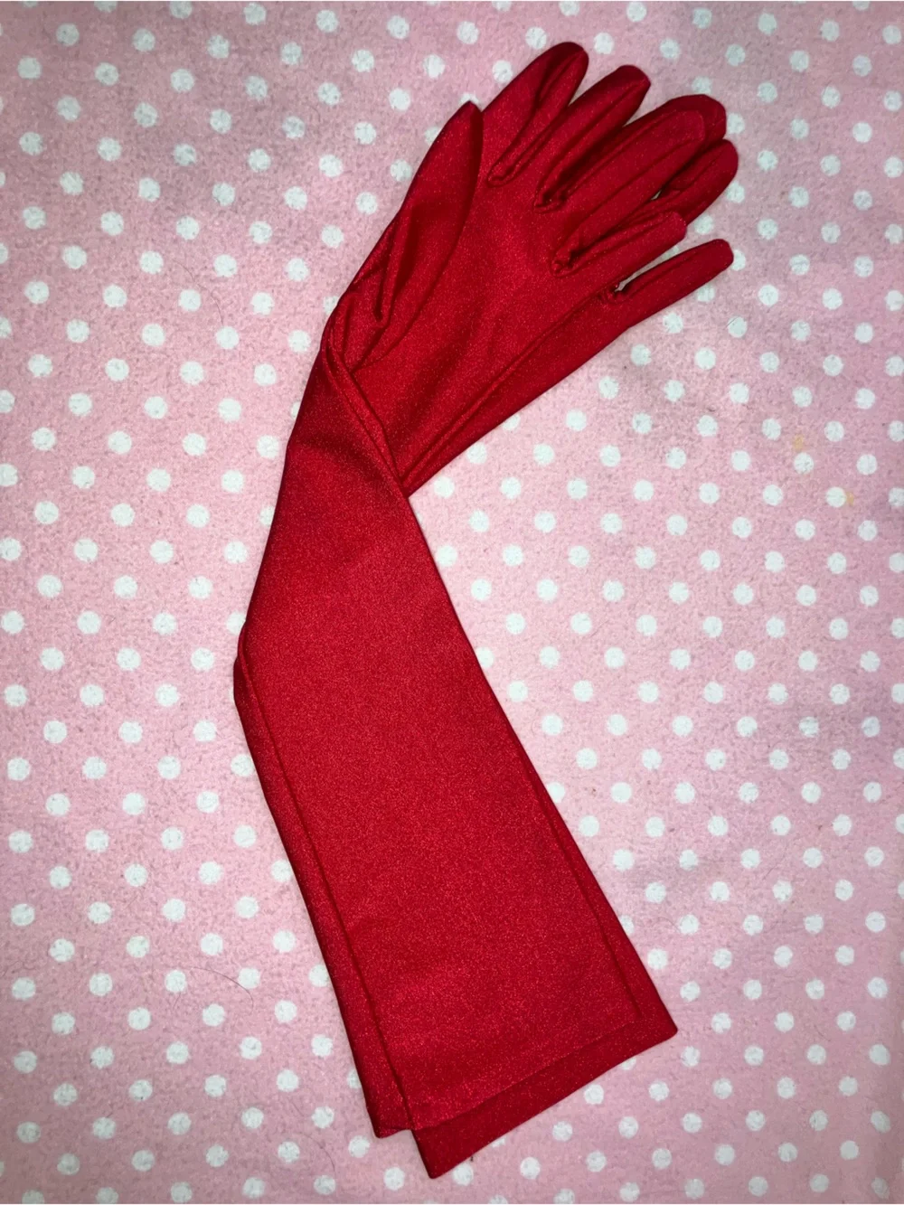 Red Long Evening Gloves - Women OS